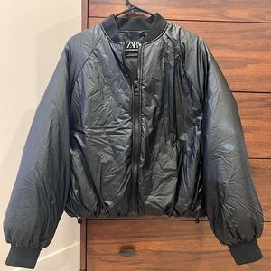 Zara Sleek Black Puffer Jacket